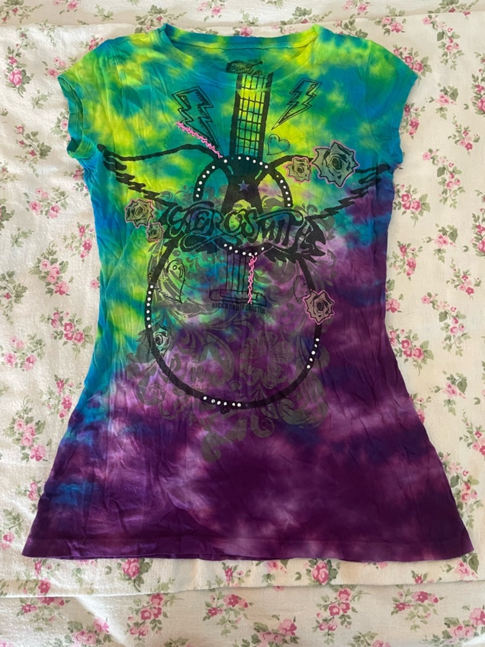 2000s Y2K Vintage Disney Rock ‘N’ Roller Coaster Tie-Dye Graphic Tee